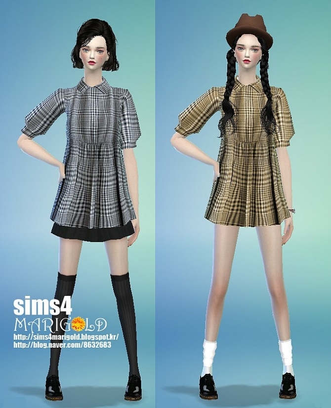 Sims 4 Plaid dress at Marigold