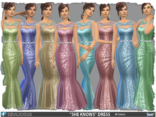 Sims 4 SHE KNOWS Dress by Devilicious at TSR