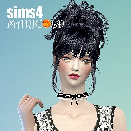 Sims 4 Ribbon & pearl choker at Marigold