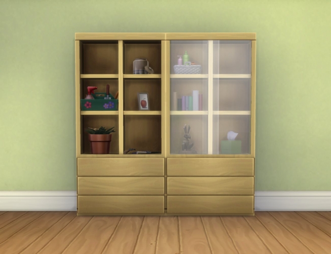 Sims 4 Carina Display shelf in 2 versions by plasticbox at Mod The Sims