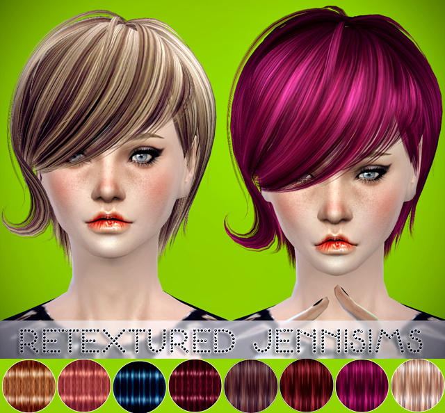 Sims 4 Newseas Kiss Jasmine & Twiggy hair retextures at Jenni Sims