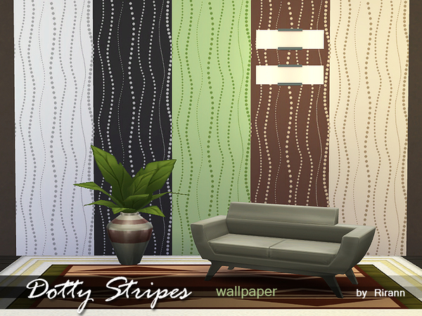 Sims 4 Dotty Stripes Wallpaper by Rirann at TSR