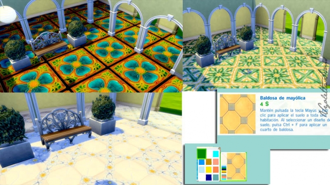 Sims 4 11 Mayólicas tiles at Mandarina’s Sim World