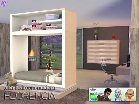 Sims 4 Florencia modern teenroom by Jomsims at Khany Sims