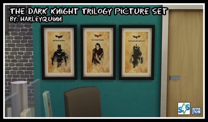 Sims 4 The Dark Knight Trilogy Picture Set at Harley Quinn’s Nuthouse