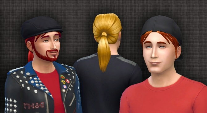 Sims 4 Low Ponytail for males by Kiara at My Stuff