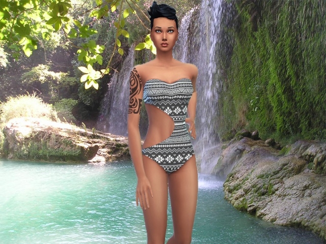 Sims 4 AZTEC swimsuit by Milia at Sims Artists