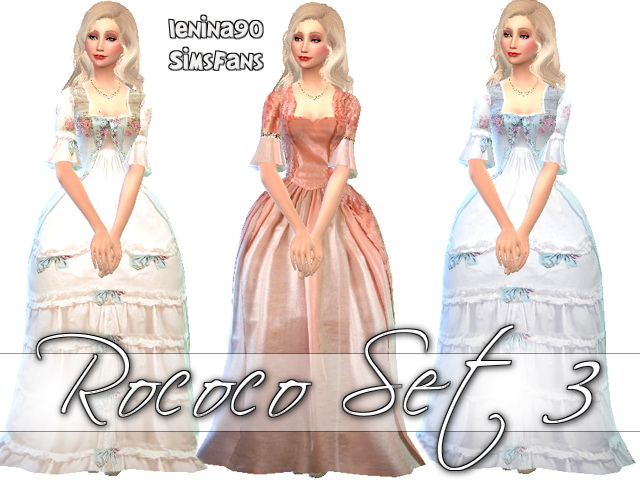 Sims 4 Rococo third historical gowns by lenina 90 at Sims Fans