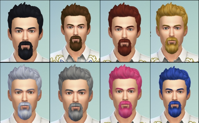 Sims 4 Bushy Goatee, Van Dyke and Muttonchops beards by necrodog at Mod The Sims