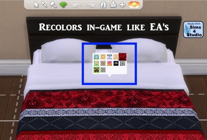 Sims 4 Sophia Selectables: Mattress   works with design tool at Sims 4 Studio