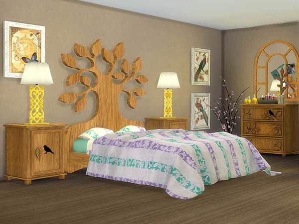 Sims 4 Nature Bedroom by Pilar at TSR