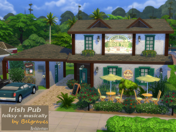 Sims 4 Irish Pub by Leander Belgraves at TSR