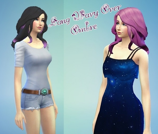 Sims 4 Long Wavy Over Ombre Re colored by Czarina27 at Mod The Sims