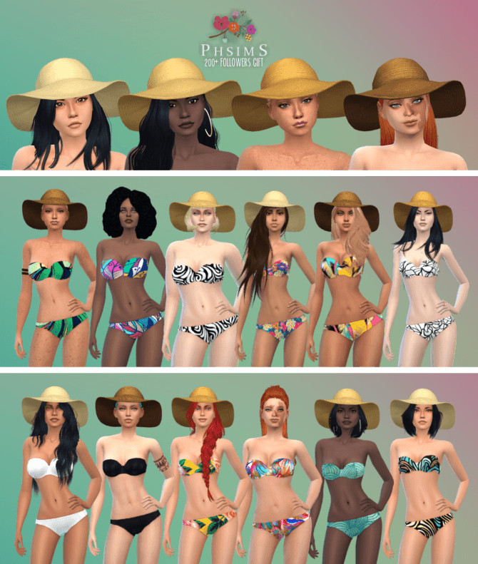 Sims 4 TAN beachwear collection at PHSIMS