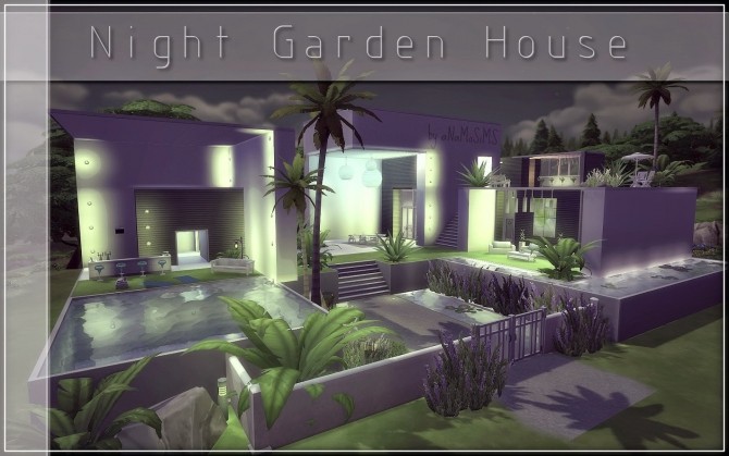 Sims 4 NIGHT GARDEN HOUSE at Anamo Sims