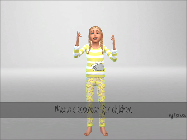 Sims 4 Meow Sleepwear Set by Nerwen666 at TSR