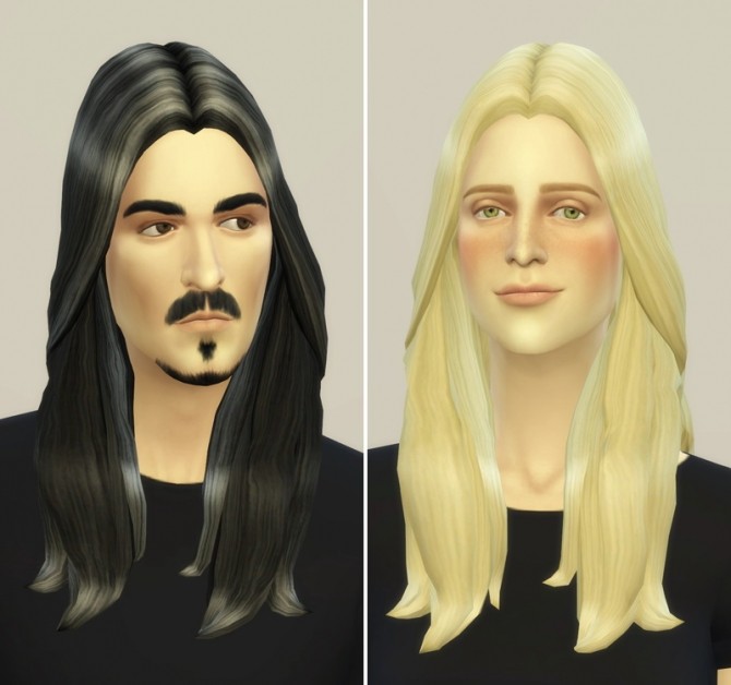 Sims 4 Long Wavy Hair Edit at Rusty Nail