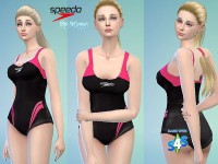 Black and pink bathing suit by mayadee at TSR