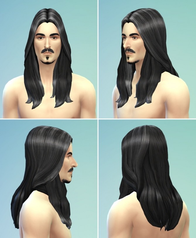 Sims 4 Long Wavy Hair Edit at Rusty Nail
