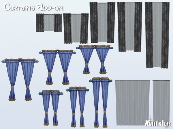 Sims 4 Curtains add on by Mutske at TSR