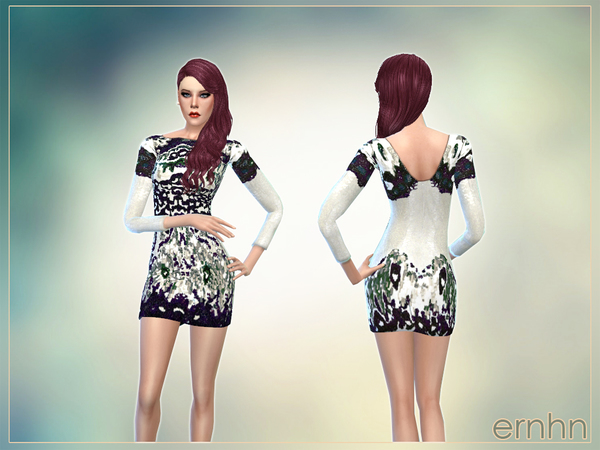 Sims 4 Gypsy Embellished Sequin Dress by ernhn at TSR