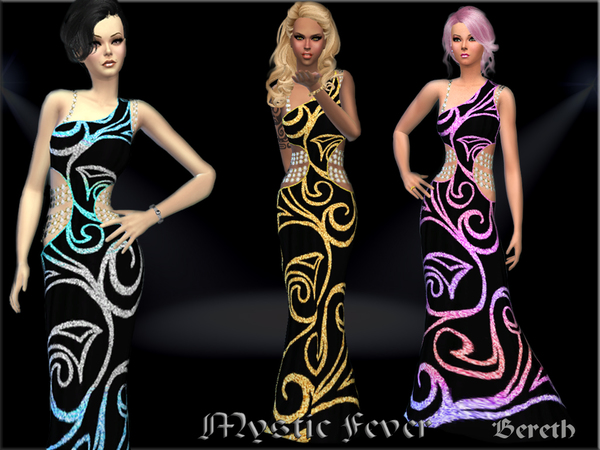Sims 4 Mystic Fever Dress by Bereth at TSR