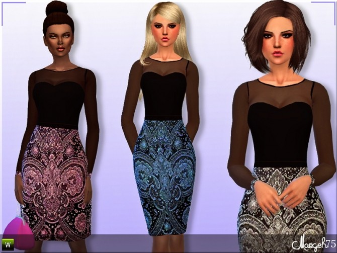 Sims 4 Treasures Dress by Margie at Sims Addictions
