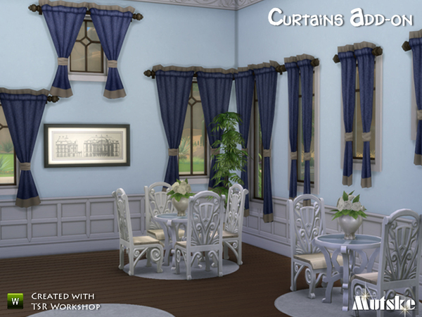Sims 4 Curtains add on by Mutske at TSR