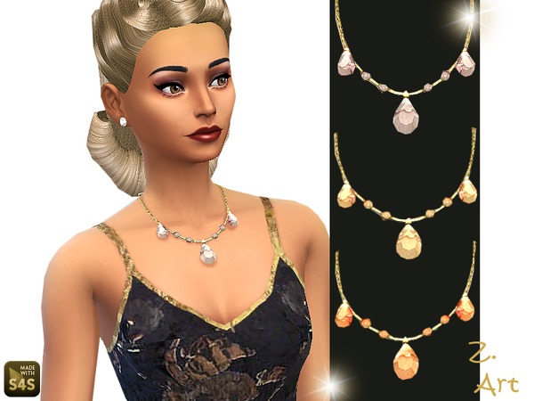 Sims 4 Crystal necklace by Zuckerschnute20 at TSR