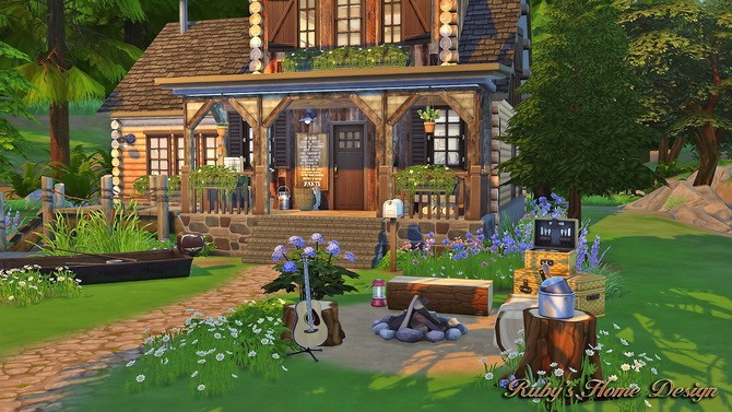 Sims 4 Forest Cabin at Ruby’s Home Design