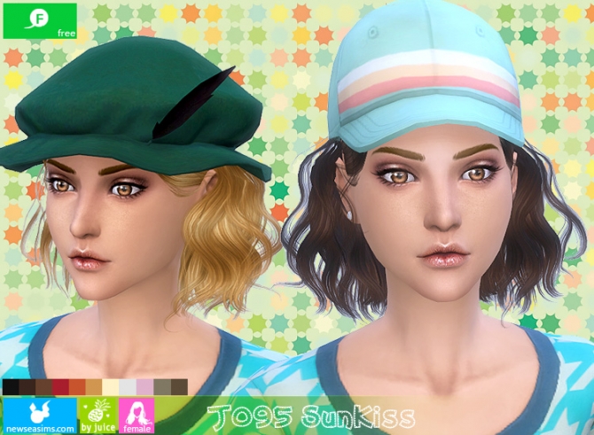 Sims 4 J095 SunKiss free female hair at Newsea Sims 4