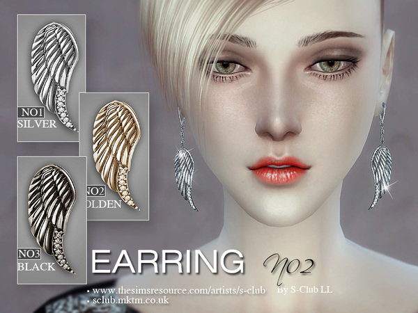 Sims 4 Earrings 02 by S Club LL at TSR
