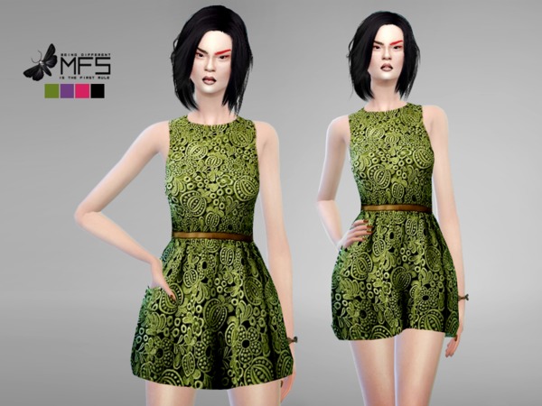 Sims 4 MFS Monique Dress by MissFortune at TSR