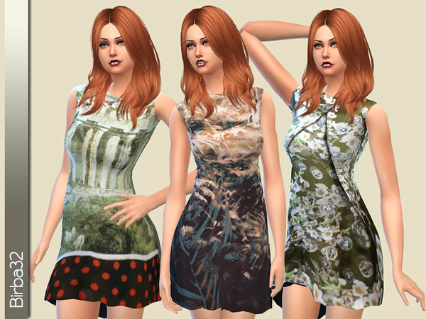 Sims 4 Floral Mix dress by Birba32 at TSR