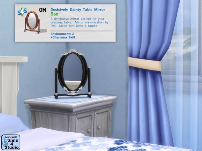 Sims 4 Decisively Dainty Table Mirror by OM at Sims 4 Studio