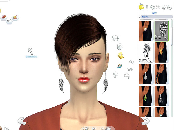 Sims 4 Earrings 02 by S Club LL at TSR