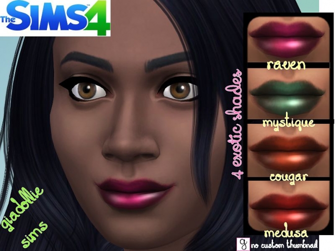 Sims 4 4 exotic lipstick shades by giadoll at Mod The Sims
