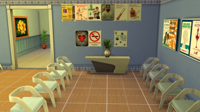 Sims 4 Get to Work Decorative Hospital Wall Clutter by crackfox at Mod The Sims