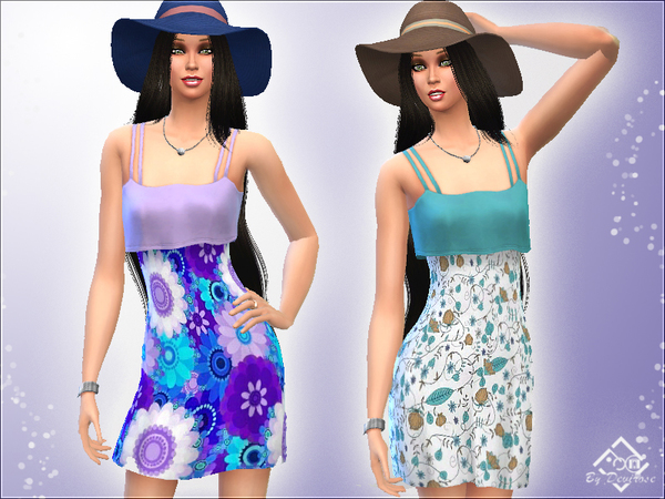 Sims 4 Spring Time Dress by Devirose at TSR