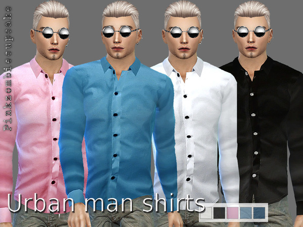 Sims 4 Urban man shirts by Pinkzombiecupcakes at TSR