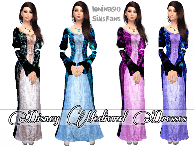 Sims 4 Medieval Disney Dresses by lenina 90 at Sims Fans