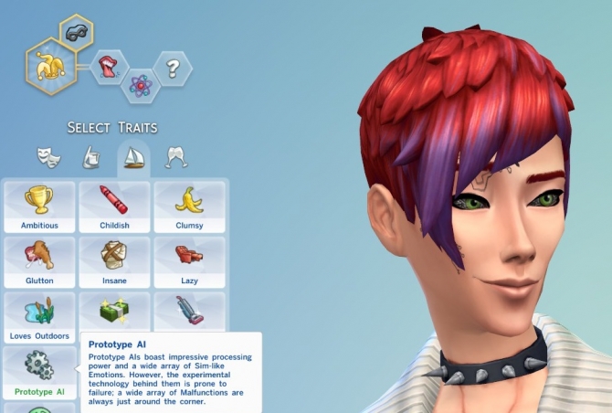 Sims 4 Prototype AI Trait reuploaded by sweetrolls at Mod The Sims