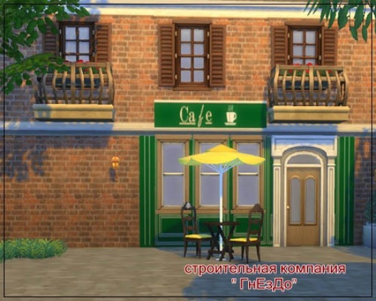 Sims 4 Street cafe walls 02 at Sims by Mulena