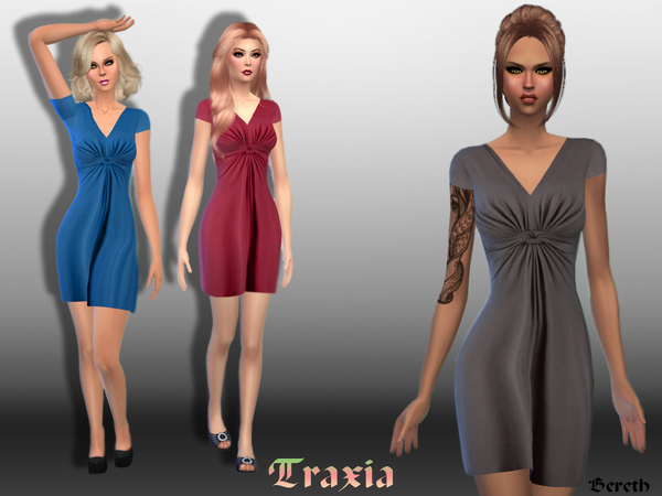 Sims 4 Traxia, Short Dress by Bereth at TSR