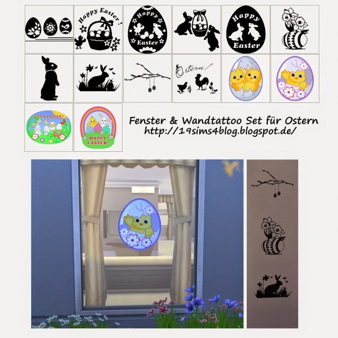 Sims 4 Window & wall decals for Easter at 19 Sims 4 Blog