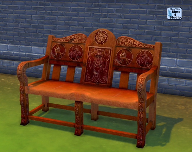 Sims 4 Medieval Loveseat conversion by Esmeralda at Mod The Sims