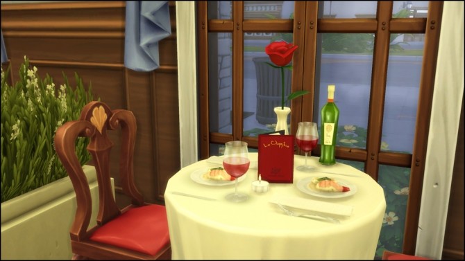 Sims 4 Le Caprice restaurant & The Pink Bunny laundromat at Martine’s Simblr