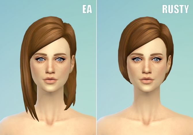 Sims 4 Medium straight parted hair edit v2 at Rusty Nail