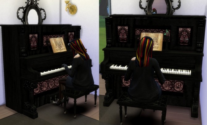 Sims 4 The Sims 2 Upright Saloon Piano by Esmeralda at Mod The Sims