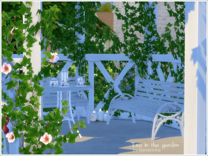 Sims 4 Tea in the garden garden set at Sims by Severinka